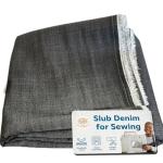 ISEE FABRIC 56"x36" Inch Slub Denim Fabric for Sewing - Made in U.S.A - Ideal for Jeans, Jackets, and Casual Clothing Wear - Light, Durable and Stylish Material - Classic Dark Gray (Sold by Yard)