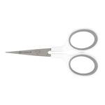 Westcott 4" Embroidery Scissors with Curved Titanium-Bonded Blades for Flush Trimming, Crafting, Sewing & More (White/Gray)