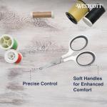 Westcott 4" Embroidery Scissors with Curved Titanium-Bonded Blades for Flush Trimming, Crafting, Sewing & More (White/Gray)