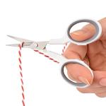 Westcott 4" Embroidery Scissors with Curved Titanium-Bonded Blades for Flush Trimming, Crafting, Sewing & More (White/Gray)