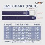 SUOSDEY Elastic Fabric Braided Belts for Men, Stretch Woven Belts for Golf Casual Jeans Shorts,navy blue