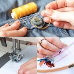 12 Color Sewing Thread Kit, Needle and Polyester Threads Small kit, with Needle Threader for Hand & Machine, DIY and Home