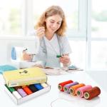 12 Color Sewing Thread Kit, Needle and Polyester Threads Small kit, with Needle Threader for Hand & Machine, DIY and Home