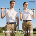 SUOSDEY Elastic Fabric Braided Belts for Men, Stretch Woven Belts for Golf Casual Jeans Shorts,navy blue