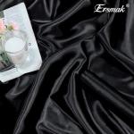 Ersmak Black Satin Fabric by The Yard, 60" Wide Shiny & Soft Charmeuse Silky Satin Fabric for DIY Craft, Wedding Decorations, Sewing, 1 Yard
