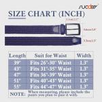 SUOSDEY Elastic Fabric Braided Belts for Men, Stretch Woven Belts for Golf Casual Jeans Shorts,navy blue