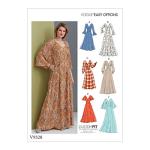Vogue V9328E5 Easy to Sew Women's Flared Sleeve Dress Sewing Patterns, Sizes 14-22