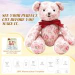 15'' Memory Bear/Dog/Deer/Pig Sewing Patterns Template Ruler Set with Instruction Manual, Memory Bear Patterns Templates for Sewing (Bear 15'' 11 Ste)