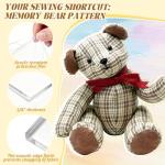 15'' Memory Bear/Dog/Deer/Pig Sewing Patterns Template Ruler Set with Instruction Manual, Memory Bear Patterns Templates for Sewing (Bear 15'' 11 Ste)