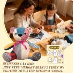 15'' Memory Bear/Dog/Deer/Pig Sewing Patterns Template Ruler Set with Instruction Manual, Memory Bear Patterns Templates for Sewing (Bear 15'' 11 Ste)