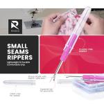 Seam Ripper Kit 7 Pcs - 1 Large, 1 Ergonomic, 2 Small Seam Rippers, Thread Cutter, Scissor, Measuring Tape - Sewing Accessories for Notions Quilting Crafts