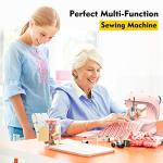 Magicfly Mini Sewing Machine with Extension Table, Dual Speed Portable Sewing Machine for Beginners with Light, Sewing Kit for Household Use, Pink