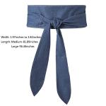 Earnda Womens Fashion Obi Belt Wrap Wide Cinch for Dress Solid Color Belts Denim Fabric Large