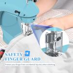 KPCB Tech Sewing Machine for Beginners [Full Set] with Finger Guard and Fabric Bundles - Mini Electric Sewing Machine with Sewing Kits, Foot Pedal, US Adapter and Extension Table