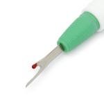 Dritz Seam-Fix Double Sided Seam Ripper - Small & Large Blades for Fine to Heavy Threads, Soft Finger Grips & Rubbery Caps for Removing Thread