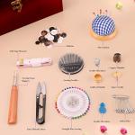 Handheld Sewing Machine, with Elegant Wooden Sewing Box and 153-Piece Sewing Kit, Mini Portable Cordless Hand held Sewing Machine, Perfect for Adults, Beginners, and Quick Home Repairs