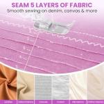 Mini Sewing Machine for Home Use, 12 Stitch Patterns, LED Light & Foot Pedal, 2-Speed Portable Electric Sewing Machine with 32 Spools Thread Kit for Beginners, Kids & Adults