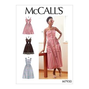 McCall's Patterns McCall's Women's Shoulder Strap Button Up Dress, Sizes 6-14 Sewing Pattern, White