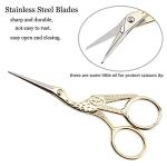 BIHRTC 4.5Inch Embroidery Scissors Sharp Tip Stainless Steel Little Scissors for Knitting Cross Stitch Cutting Embroidery Sewing Handcraft Craft Art Work DIY Tool Gold