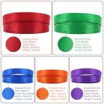 MEEDEE Rainbow Ribbon Solid Color Assortment 10 Colors Double Face Satin Ribbon for Gift Wrapping Happy Birthday Party Decorations, 3/8" X 5 Yard Each Total 50 Yds Per Package
