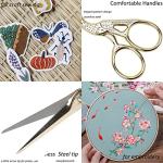 BIHRTC 4.5Inch Embroidery Scissors Sharp Tip Stainless Steel Little Scissors for Knitting Cross Stitch Cutting Embroidery Sewing Handcraft Craft Art Work DIY Tool Gold