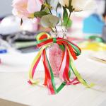 MEEDEE Rainbow Ribbon Solid Color Assortment 10 Colors Double Face Satin Ribbon for Gift Wrapping Happy Birthday Party Decorations, 3/8" X 5 Yard Each Total 50 Yds Per Package