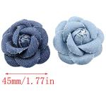 LQ Industrial 6pcs Denim Flower Cloth 3 Sizes Fabric Flower for Clothes Decoration DIY Crafts Supplies Scrapbooking