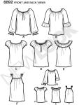 New Look Sewing Pattern 6892 Misses Tops, Size A (6-8-10-12-14-16)
