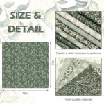 JarThenaAMCS 32Pcs Sage Green Floral Cotton Fabric Bundles 10 x 10 Inch Greenery Fabric Squares Eucalyptus Leaves Sewing Fabrics for DIY Craft Party Decor