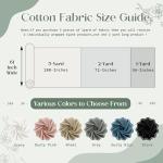 KKJIAF 2 Yard White Cotton Fabric 61 Inch Wide, Soft & Breathable Cotton Broadcloth Fabric for Sewing Clothes, Apparel, Costume, Craft