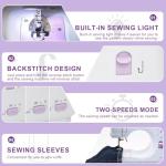 7-9W Sewing Machine with 12 Built-in Stitches & Night Light & Foot Pedal, Ideal for DIY Projects, Crafting, and Quick Fixes, Portable & Easy Storage