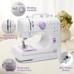 7-9W Sewing Machine with 12 Built-in Stitches & Night Light & Foot Pedal, Ideal for DIY Projects, Crafting, and Quick Fixes, Portable & Easy Storage