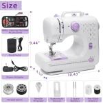 7-9W Sewing Machine with 12 Built-in Stitches & Night Light & Foot Pedal, Ideal for DIY Projects, Crafting, and Quick Fixes, Portable & Easy Storage