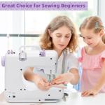 7-9W Sewing Machine with 12 Built-in Stitches & Night Light & Foot Pedal, Ideal for DIY Projects, Crafting, and Quick Fixes, Portable & Easy Storage
