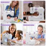 7-9W Sewing Machine with 12 Built-in Stitches & Night Light & Foot Pedal, Ideal for DIY Projects, Crafting, and Quick Fixes, Portable & Easy Storage