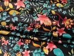 Vintage Printed Satin Fabric Silk Charmeuse Material for Scarf Dress Lining Sewing Material DIY Decorative Satin Charmeuse Cloth (Black)