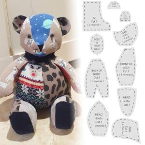 10 Pcs Memory Bear Patterns for Easy Sewing Template, Acrylic Material Ruler Set for Beginners with Instructions, Preserve Your Memories, Large Stencil for Home Cutting & Quilting Art Craft, L 15 Inch