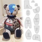10 Pcs Memory Bear Patterns for Easy Sewing Template, Acrylic Material Ruler Set for Beginners with Instructions, Preserve Your Memories, Large Stencil for Home Cutting & Quilting Art Craft, L 15 Inch