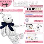 Topapfo Large 17 Inch Memory Bear Sewing Patterns for Beginners, Plastic, Easy Teddy Bear Patterns Templates with Detailed Instruction, Safety Eyes Noses Pins (17 Inch)