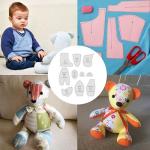 10 Pcs Memory Bear Patterns for Easy Sewing Template, Acrylic Material Ruler Set for Beginners with Instructions, Preserve Your Memories, Large Stencil for Home Cutting & Quilting Art Craft, L 15 Inch
