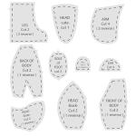 10 Pcs Memory Bear Patterns for Easy Sewing Template, Acrylic Material Ruler Set for Beginners with Instructions, Preserve Your Memories, Large Stencil for Home Cutting & Quilting Art Craft, L 15 Inch