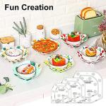 Bowl Cozy Template Cutting Ruler Set, 3Pcs Acrylic Transparent Quilting Bowl Templates for Hot and Cold Food Bowl Rack, DIY Kitchen Art Craft Acrylic Stencil Cut On Fold Template Sewing (White)