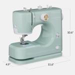 Best Choice Products Sewing Machine for Beginners, 55-Piece Kit, w/ 16 Built-in Stitch Patterns, Double Stitching, Foot Pedal, Storage Drawer, 6V - Sage/Gold