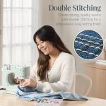 Best Choice Products Sewing Machine for Beginners, 55-Piece Kit, w/ 16 Built-in Stitch Patterns, Double Stitching, Foot Pedal, Storage Drawer, 6V - Sage/Gold