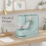 Best Choice Products Sewing Machine for Beginners, 55-Piece Kit, w/ 16 Built-in Stitch Patterns, Double Stitching, Foot Pedal, Storage Drawer, 6V - Sage/Gold