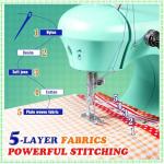 Sewing Machine, Mini Sewing Machines for Beginner with Eco-Friendly Material, Dual Speed Portable Sewing Machines with Extension Table, Light - Easy to Use, Best Gift for Kids and Women