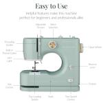 Best Choice Products Sewing Machine for Beginners, 55-Piece Kit, w/ 16 Built-in Stitch Patterns, Double Stitching, Foot Pedal, Storage Drawer, 6V - Sage/Gold