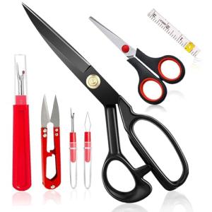Fabric Scissors Tailor Sewing Shears, 9-Inch Heavy Duty Scissors for Cutting Fabric Cutting Leather for Home Office Tailors, Sewers and Craftsmen
