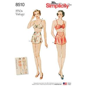 Simplicity 1930's Fashion Women's Vintage Bra and Panties Sewing Patterns, Sizes 12-20