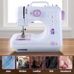 Sewing Machine for Beginners & Kids, Mini Portable Sewing Machines with 12 Built-in Stitch Patterns, 2-Speed Foot Pedal, Perfect for Teaching Daughter Granddaughter to Sew(27 Pieces Sewing Kit & Case)